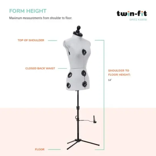 Dritz&reg; Twin-Fit Petite Dress Form with Adjustable Tri-Pod Stand {9}