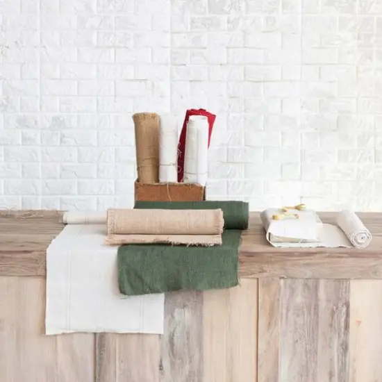 Hello Honey&reg; 6yd. Natural Woven Torn Jute Fabric Roll with Metallic Gold Thread {3}