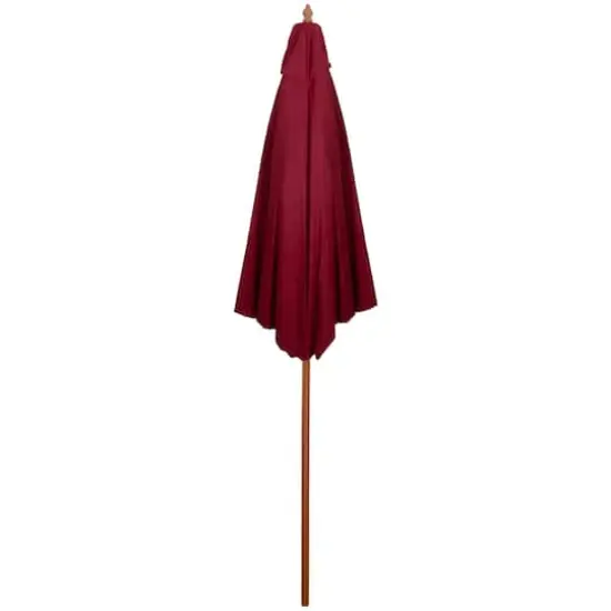8.5ft. Outdoor Patio Market Umbrella with Wooden Pole Burgundy {5}