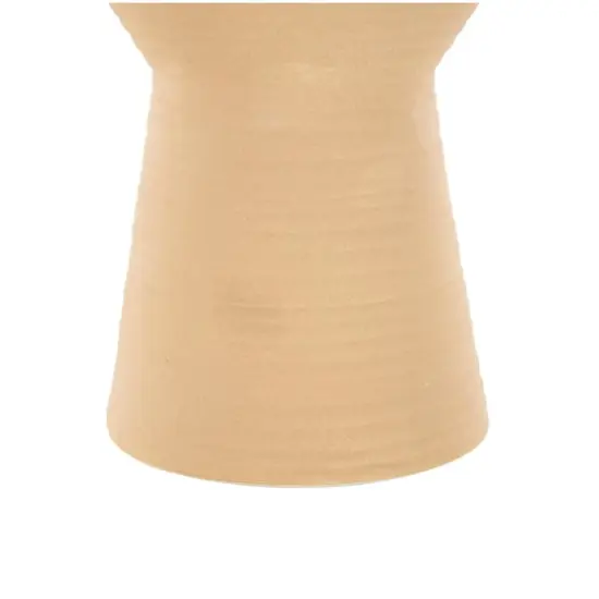 Ceramic Ribbed Cone Shaped Vase Set Brown {5}