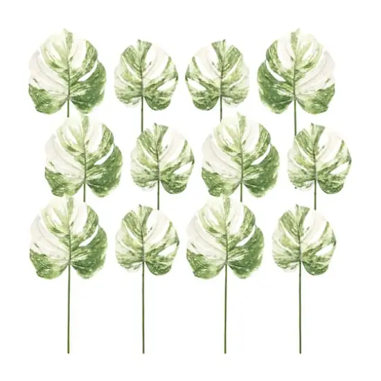 Light Variegated Philo Leaf Stems Set {1}