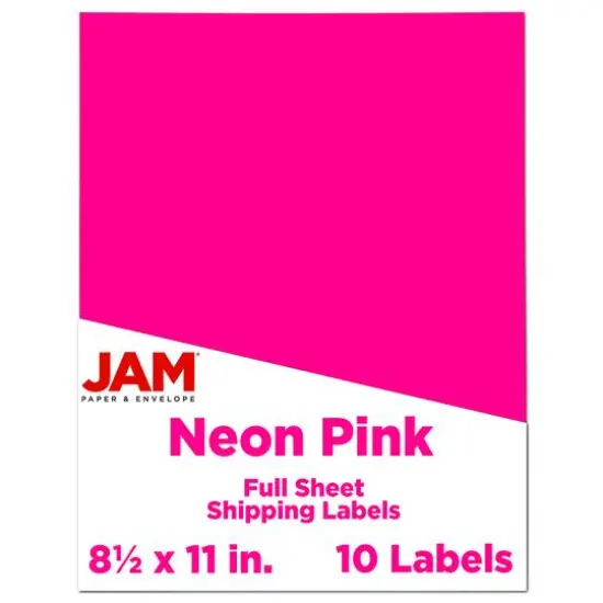JAM Paper Shipping Labels, 8.5" x 11" Orange {2}