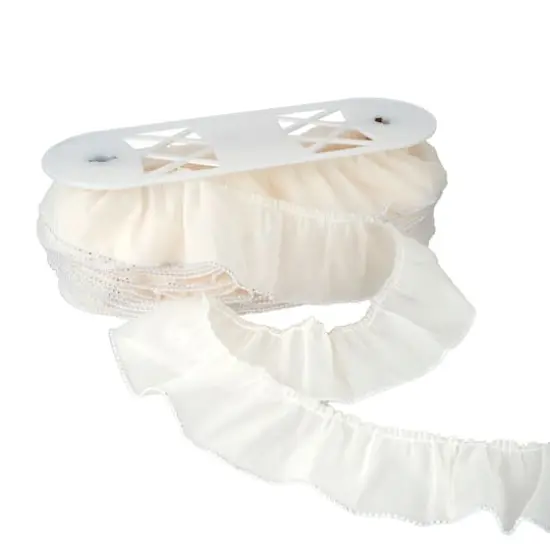 2.5" White Sheer Pleat with Rhinestone Trim by Celebrate It&reg; {1}