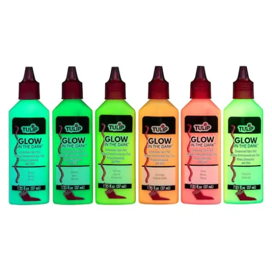 Tulip&reg; Dimensional Fabric Paint, 6 Pack Glow in Dark {1}