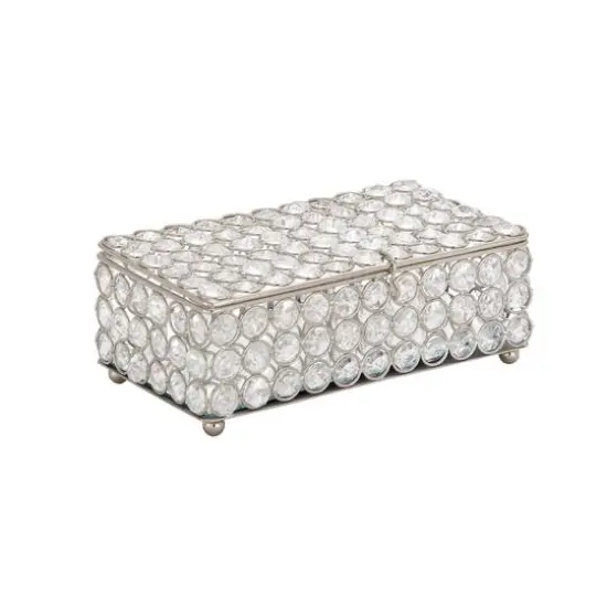 Silver Crystal Glam Jewelry Box {3}