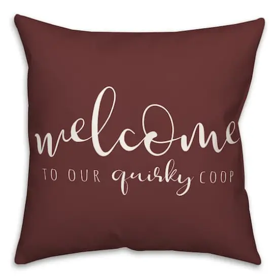 18" x 18" Quirky Coop Versatile Throw Pillow Maroon {1}