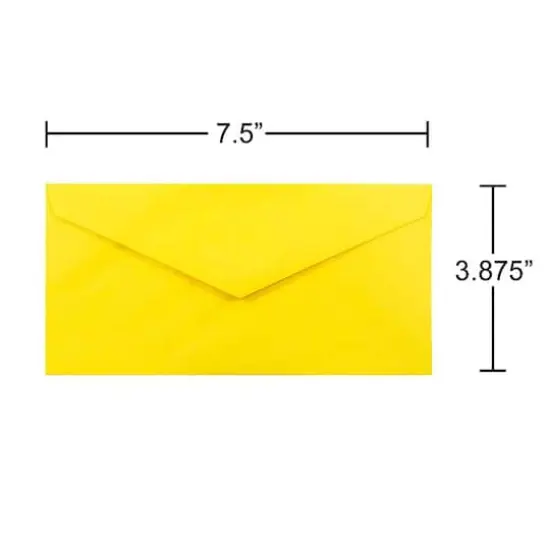 JAM Paper 3.875" x 7.5" Brite Hue Monarch Envelopes, 50ct. Yellow {6}