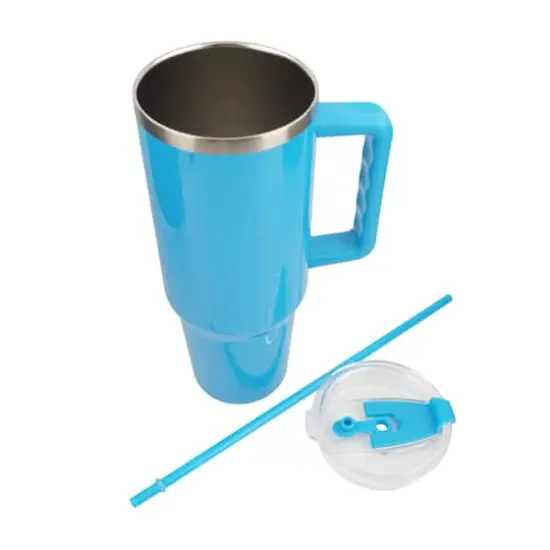 40oz. Neon Stainless Steel Insulated Tumbler by Celebrate It&trade; Blue {4}