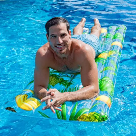 PoolCandy 6ft. Tropical Fruit Print Deluxe Pool Raft {1}