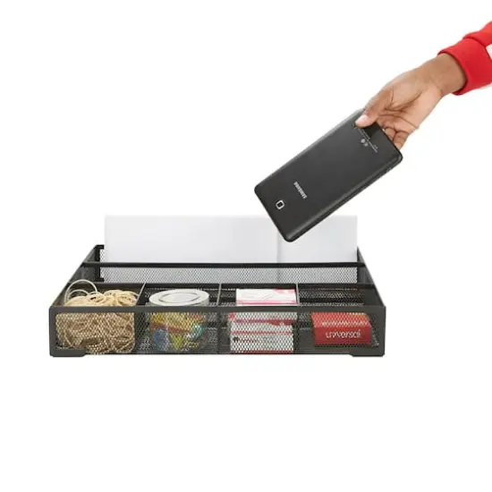 Mind Reader 11.75" Black 2-Piece Mesh Deep Drawer Organizer {5}