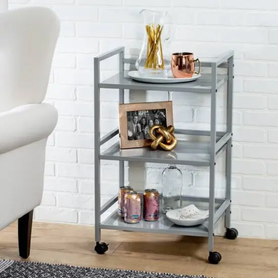 Honey Can Do Gray Metal Rolling Cart {3}