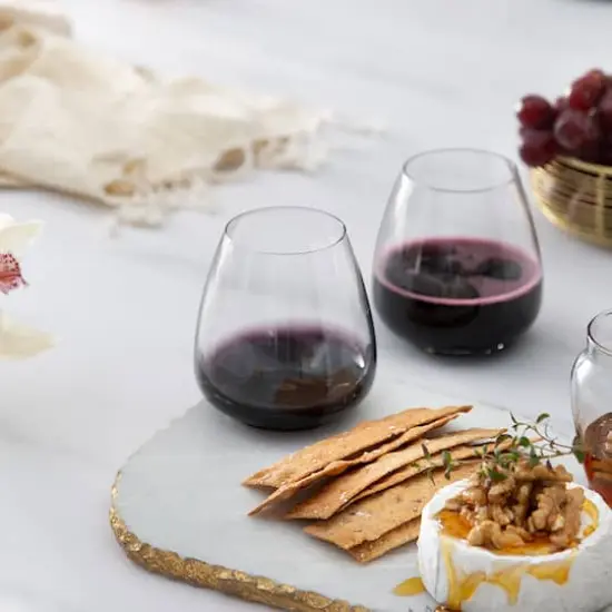 JoyJolt&reg; 18.2oz. Black Swan Stemless Red Wine Glasses, 4ct. {3}