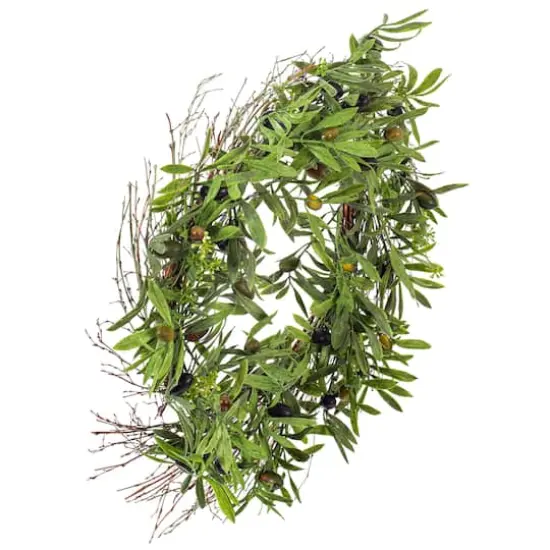 24" Green Olive Leaf Wreath {5}