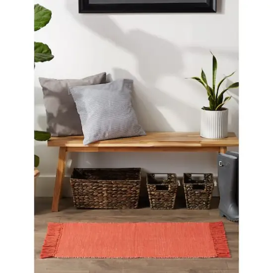 DII&reg; 2-Tone Ribbed Rug, 2ft. x 3ft. Vintage Red/Off White {6}