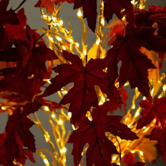 6ft. Pre-Lit Autumn Weeping Maple Artificial Fall Tree with 300 Warm White LED Lights {5}