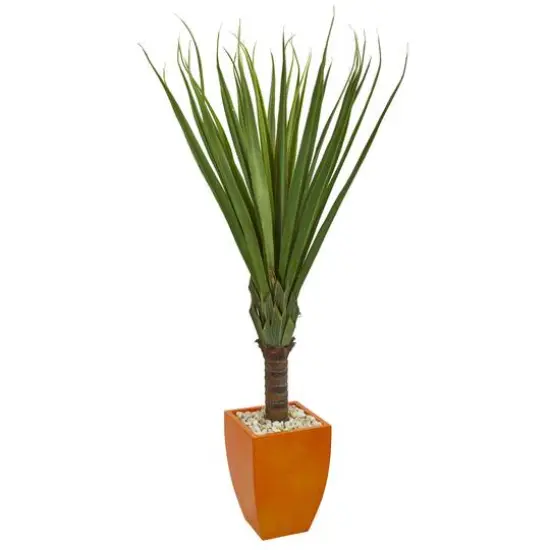 5.5ft. Spiky Agave in Orange Planter {1}