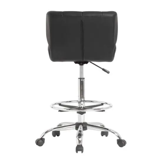 Studio Designs Crest Black Height Adjustable Drafting Chair with Footring {6}