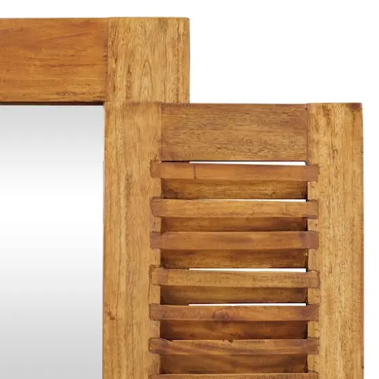 Brown Wood Rustic Wall Mirror 35" x 31" {4}