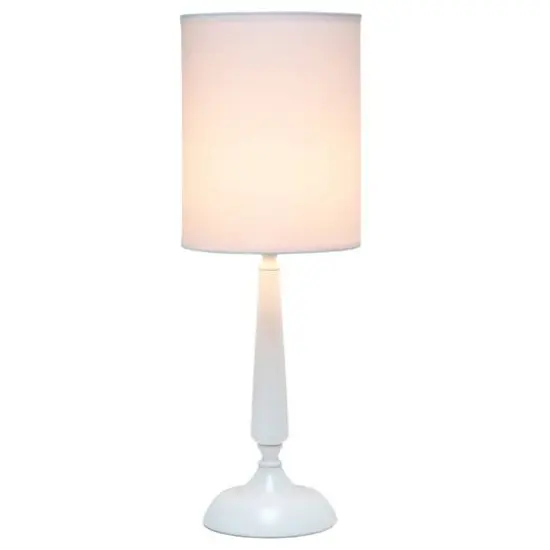 Simple Designs 23" Traditional Candlestick Table Lamp White {3}