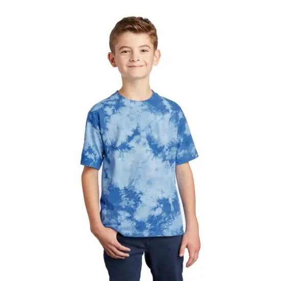 Port & Company&reg; Crystal Tie-Dye Youth T-Shirt Sky Blue {4}