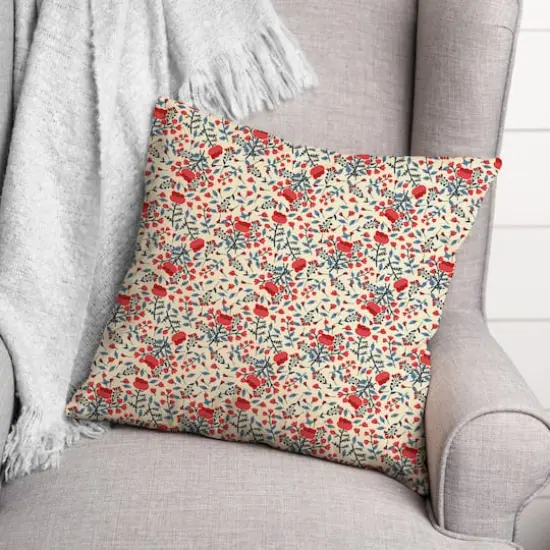 Patriotic Florals Throw Pillow {3}