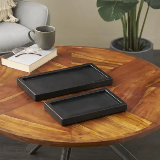 Black Marble Minimalistic Slim Textured Trays, 2ct. {9}