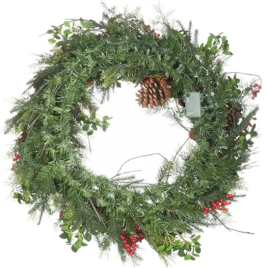 30" Warm White LED Decorated Vienna Waltz Wreath {5}