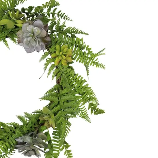 22" Succulents & Leaves Spring Wreath {3}