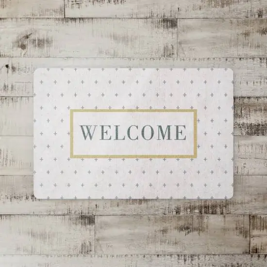 Welcome Plus Floor Mat Blue/White {3}