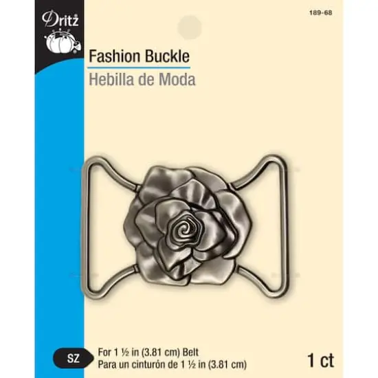 Dritz&reg; Antique Silver Fashion Buckle with Rose Design {1}