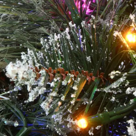 30" LED Cosmic Lights&reg; Glittery Bristle Pine Wreath {5}