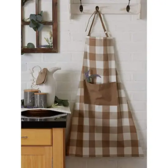 DII&reg; Buffalo Check Chef Apron Stone {4}
