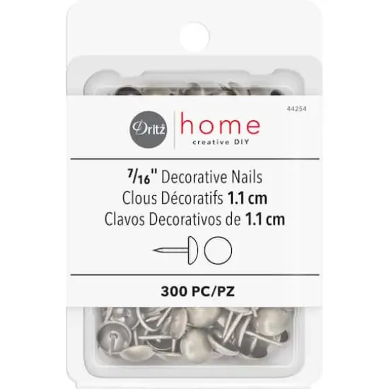 Dritz&reg; Home 7/16" Brushed Nickel Smooth Decorative Nails, 300ct. {1}