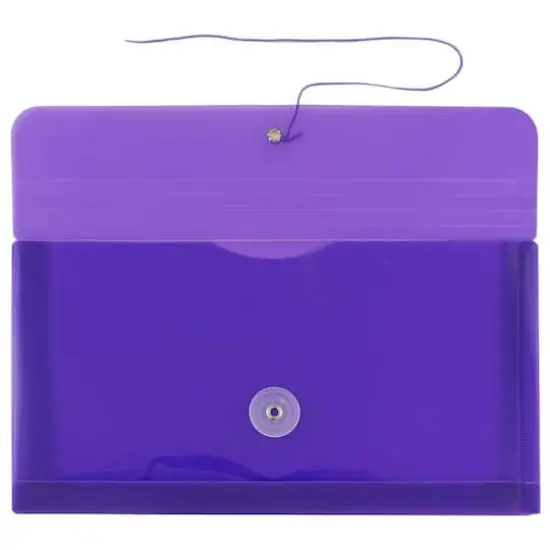 JAM Paper #10 Plastic Envelopes with Button & String Tie Closure, 12ct. Purple {4}