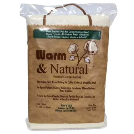 Warm & Natural&reg; 45" x 60" Pre-Cut Baby Cotton Batting {1}