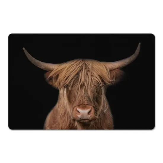Moody Highland Cow 27" x 18" Floor Mat {1}