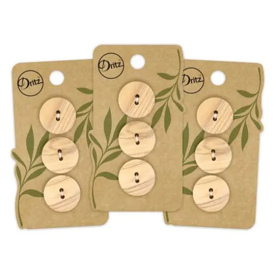 Dritz&reg; 20mm Beige-Camel Sustainable Wood Round Button, 9ct. {8}