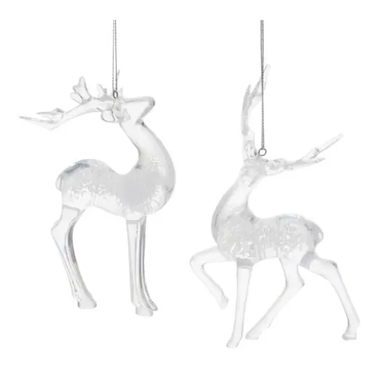 Clear Bubbled Plastic Deer Ornaments Set {7}