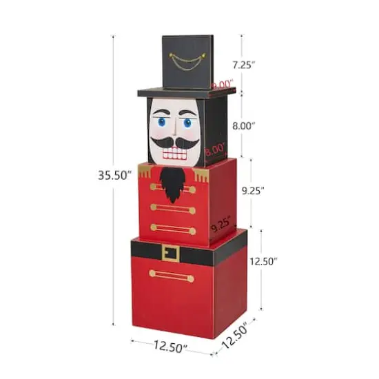 Glitzhome&reg; 36" Wooden Block Nutcracker Porch D&eacute;cor {7}