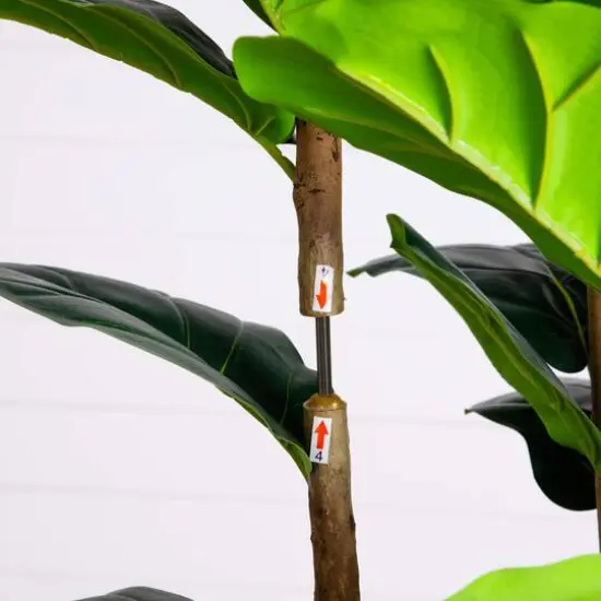 8ft. Artificial Fiddle Leaf Tree in Decorative White Planter {5}