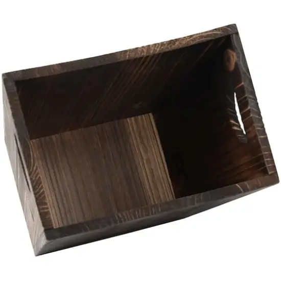 Rustic Farmhouse Style Wood Wastebasket Bin Brown {6}