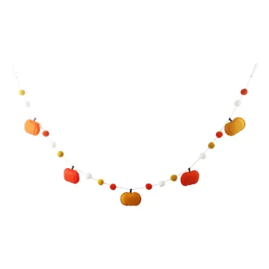 6ft. Pumpkin & Pom Garland by Ashland&reg; {1}