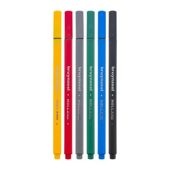 Bruynzeel Fineliner Basic 6 Color Pen Set {4}