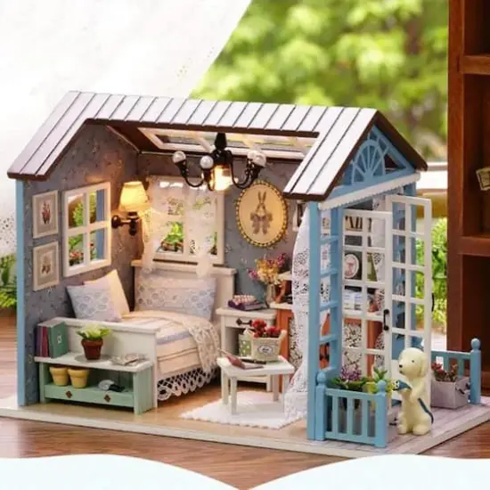 Wizardi Miniature Roombox Summer Terrace Dollhouse Kit {3}