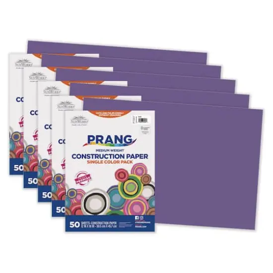 Prang&reg; 12" x 18" Construction Paper, 5 Packs of 50 Sheets Violet {1}