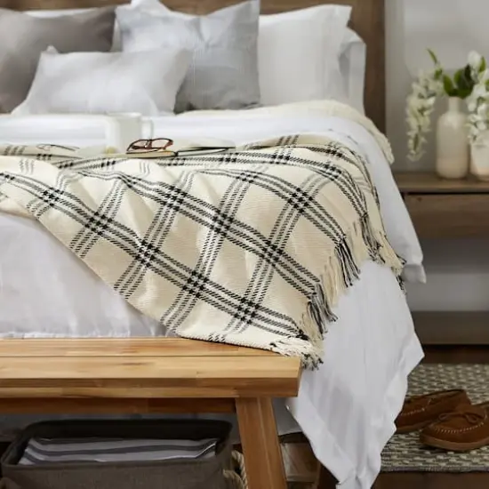 DII&reg; Black Modern Farmhouse Plaid Throw {7}