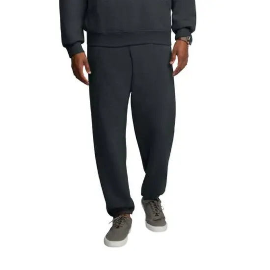 Fruit of the Loom Eversoft Fleece Elastic Bottom Sweatpant Black Heather {4}