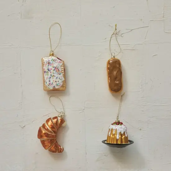 Hello Honey&reg; 4" Glass Toaster Pastry Ornament with Beads & Glitter {3}