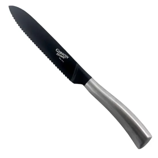 Gibson Home&reg; Opus 5'' Stainless Steel Serrated Utility Knife With Black Blade {1}