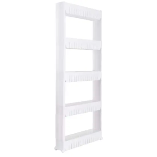Simplify 5-Tier Slim Slide-Out White Storage Cart {1}